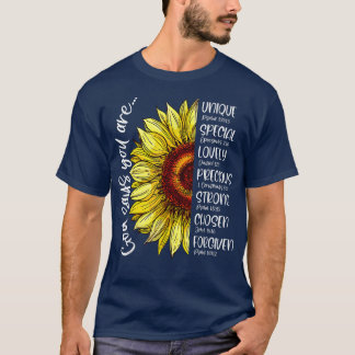 God zegt dat je zonnebloemen Christelijke Bijbelve T-shirt