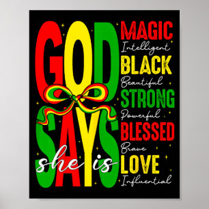 God Zegt Dat Ze Liefde Is Zegeningen Zwarte Geschi Poster