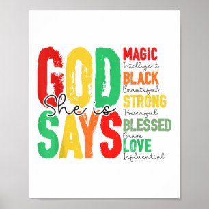 God zegt dat ze magisch zwart is, sterke zegen Jun Poster