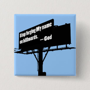 God Zegt Hou Op billboardknop Vierkante Button 5,1 Cm