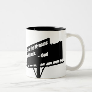 God Zegt Hou Op Het Billboard mok