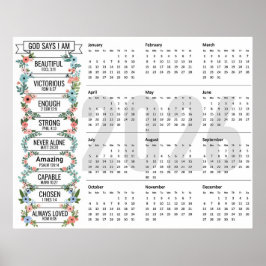 God zegt Ik ben, 2026 kalender voor het hele jaar Poster