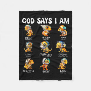 God Zegt Ik Ben Astronaut Reptiel Schrift Bijbel D Fleece Deken