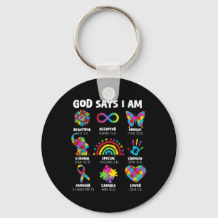 God Zegt Ik Ben Autisme Christelijke Jongen Meisje Sleutelhanger