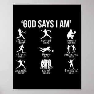 God Zegt Ik Ben Bijbelvers Religieus Christelijk Z Poster