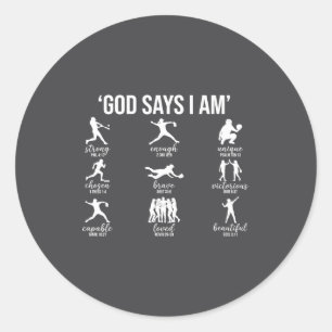 God Zegt Ik Ben Bijbelvers Religieus Christelijk Z Ronde Sticker