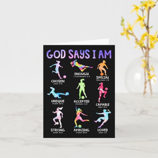 God Zegt Ik Ben Christelijk Meisjes Tieners Kinder Kaart (Gele Bloem)