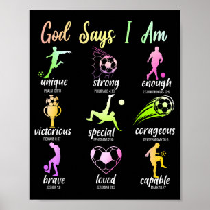 God Zegt Ik Ben Christelijke Bijbelvers Religieuze Poster
