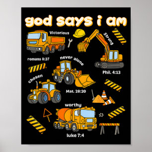 God Zegt Ik Ben Christelijke Bijbelverzen Jongens  Poster