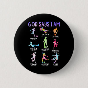 God Zegt Ik Ben Christelijke Meisjes Tieners Kinde Ronde Button 5,7 Cm