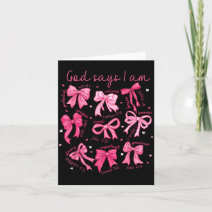 God Zegt Ik Ben Coquette Strik Meisje Vrouwen Kind Kaart