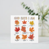 God zegt ik ben herfst herfst oogst vallend blad H Kaart (Staand voorkant)