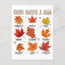 God zegt: Ik ben herfst, oogst Thanksgiving dankba Feestdagenkaart