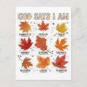 God zegt: Ik ben herfst, oogst Thanksgiving dankba Feestdagenkaart (Voorkant)