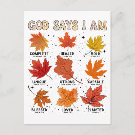 God zegt: Ik ben herfst, oogst Thanksgiving dankba Feestdagenkaart