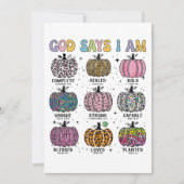 God zegt: Ik ben herfst, oogst Thanksgiving dankba Kaart (Voorkant)