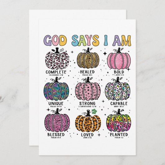 God zegt: Ik ben herfst, oogst Thanksgiving dankba Kaart (Voorkant / Achterkant)