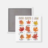 God zegt: Ik ben herfst, oogst Thanksgiving dankba Magneet (Voorkant / Achterkant)