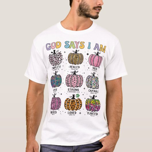 God zegt: Ik ben herfst, oogst Thanksgiving dankba T-shirt (Voorkant)