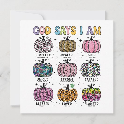 God zegt ik ben herfst vallend blad Hal Kaart (Voorkant)