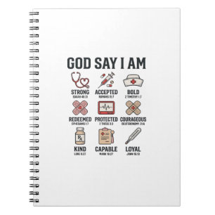 God Zegt Ik Ben Verpleegster Geloof Vintage Gravee Notitieboek