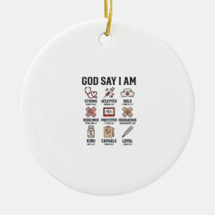God Zegt Ik Ben Verpleegster Gelooft Vintage Grave Keramisch Ornament