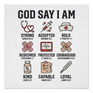 God Zegt Ik Ben Verpleegster Gelooft Vintage Grave Perfect Poster