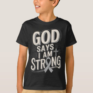 God zegt in Sterke Overlevende Diabetes Bewustzijn T-shirt
