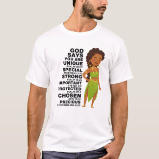 God zegt Melanin Girl International Women Day Girl T-shirt