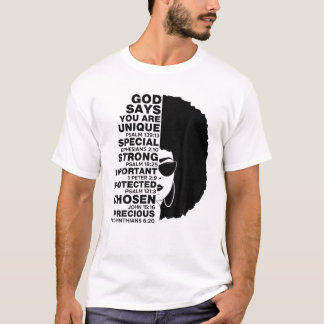 God zegt Melanin Girl International Women Day Girl T-shirt