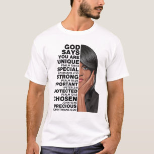God zegt Michelle Obama Vrouwen Geschiedenis Maand T-shirt