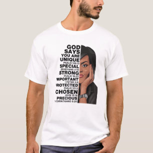 God zegt Michelle Obama Vrouwen Geschiedenis Maand T-shirt