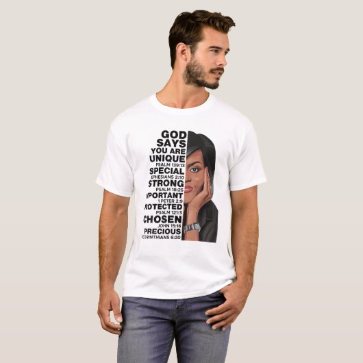 God zegt Michelle Obama Vrouwen Geschiedenis Maand T-shirt (Voorkant volledig)