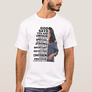 God zegt Michelle Obama Vrouwen Geschiedenis Maand T-shirt