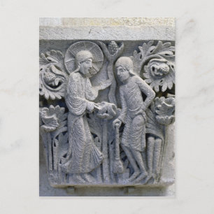 God zegt tegen Adam dat hij het land moet bewerken Briefkaart