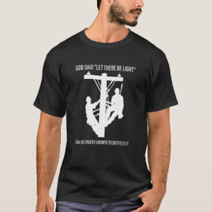 God zei dat er licht Creëer lemen aan de dis moete T-shirt