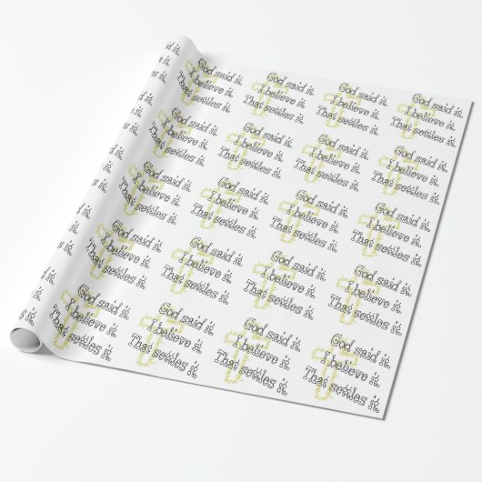God zei het in bruine letters cadeaupapier (Uitgerold)
