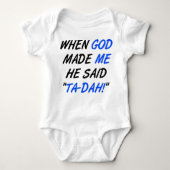 God zei Tadah Funny Romper Creeper Bodysuit (Voorkant)