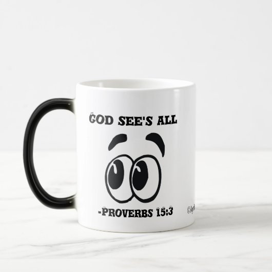 God ziet alles magische mok (Links)