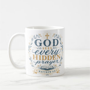 God Ziet Elke Verborgen Bede Christelijke Spreuk Koffiemok
