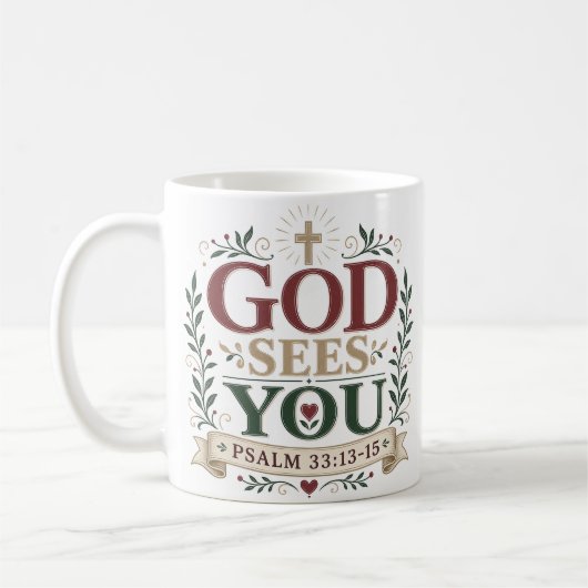 God Ziet Je Doop Geschenk Koffiemok (Links)