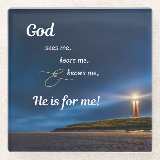 God ziet mij - Onderzetters (Voorkant)