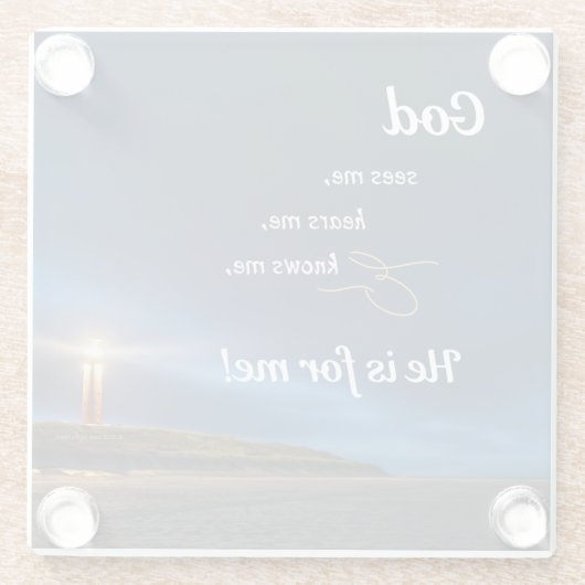 God ziet mij - Onderzetters (Achterkant)