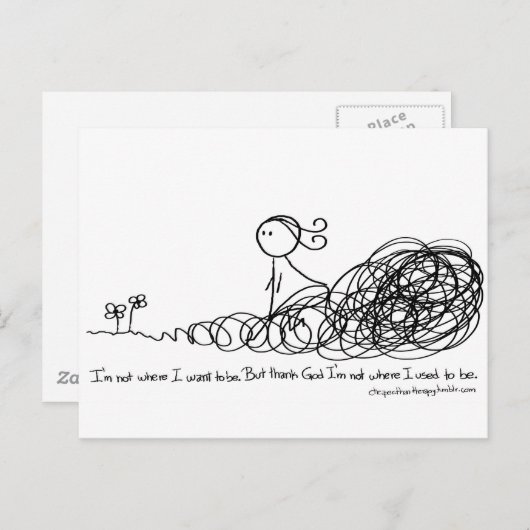 God zij dank ben ik niet waar ik was. briefkaart (Voorkant / Achterkant)