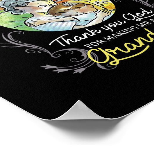 God zij dank dat u mij een oma hebt gemaakt poster (Hoek)