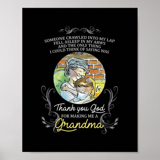 God zij dank dat u mij een oma hebt gemaakt poster (Voorkant)