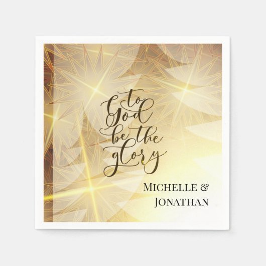 God zij dank de glory kerstboomsterren. servet (Voorkant)