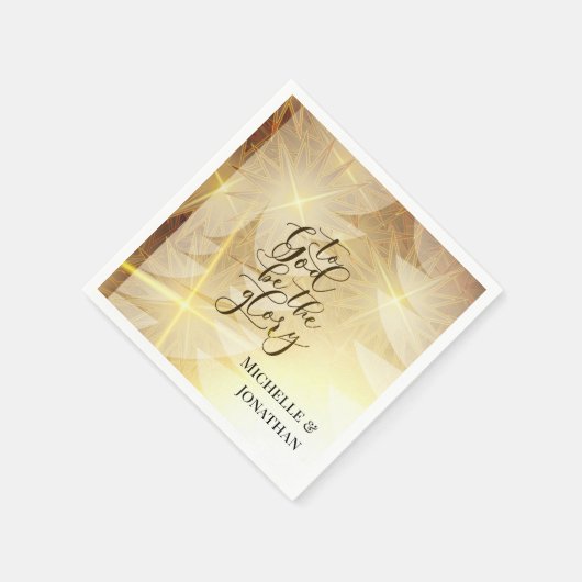 God zij dank de glory kerstboomsterren. servet (Hoek)