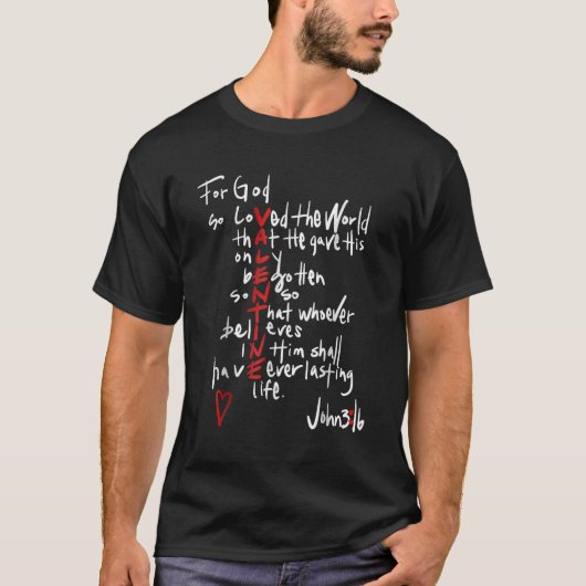God zij dank de Valentijnsdag van de wereld Christ T-shirt (Voorkant)