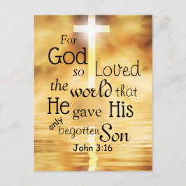 God zij dank hield de wereld van John 3:16 Bijbelv Briefkaart